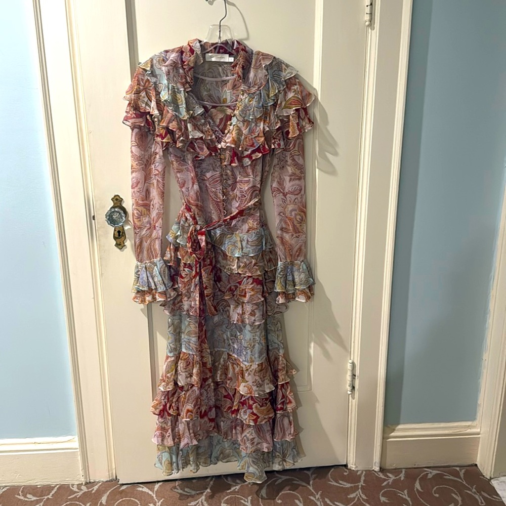 Zimmermann Ladybeetle Tiered Dress Size